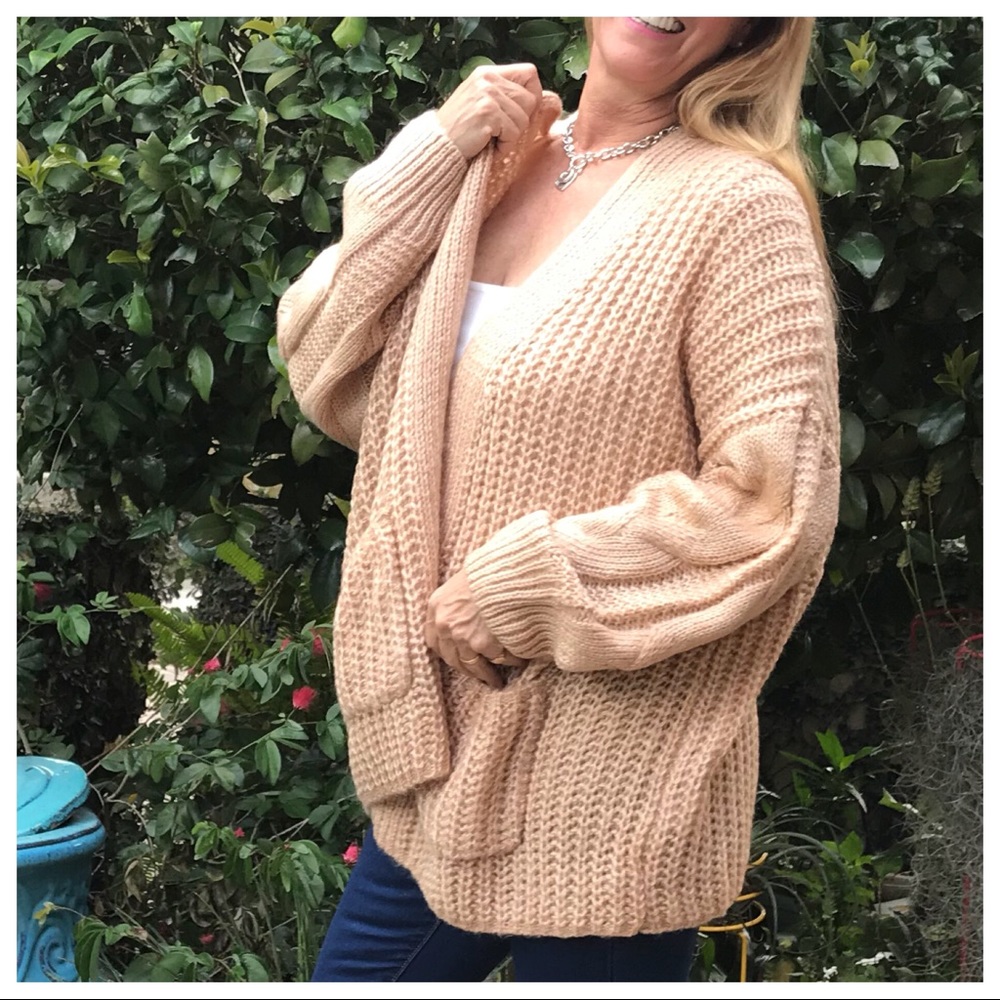 LAST 🔘 True Confessions! Taupe Open Cardigan